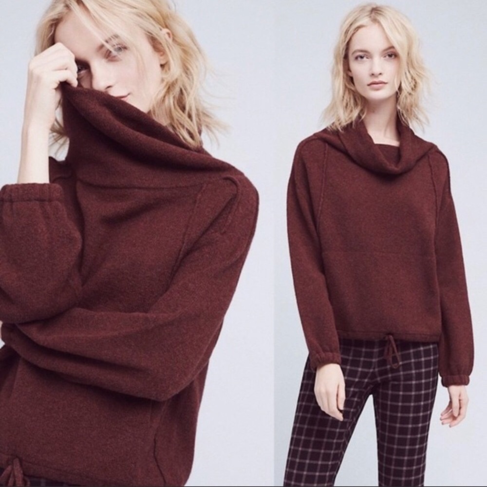 Anthropologie Field Flower Cowl Neck Pullover